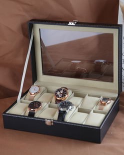 VI-ARICK皮质手表盒收纳盒男士腕表机械表首饰盒手表盒子整理盒