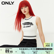 ONLY奥莱时尚紧身字母图案打底无袖针织衫女