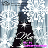 欧式冬天元素商店橱窗，玻璃背景装饰墙贴纸，圣诞节日h-030雪花iv