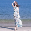 2024夏季韩版修身吊带，雪纺连衣裙海边度假裙波西米亚长裙