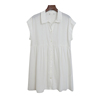 日单夏季单排扣白色连衣裙，洋气百搭宽松显瘦衬衫裙，气质休闲裙短袖