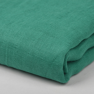 孔雀绿色纯棉双层纱布柔软吸水透气宝宝服装床品口水巾尿布面料