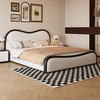 洛西亚现代简约储物皮床1.8m双人床意式小户型主卧黑白色床真皮床