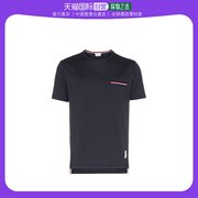 香港直邮Thom Browne 海军蓝条纹T恤 MJS010A01454潮流短袖圆领