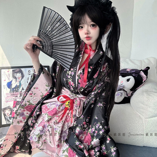橘味喵:日系粉色，lolita女仆装cosplay女装动漫，和服连衣裙套装女