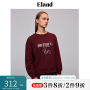 eland衣恋秋甜美可拆卸蕾丝领圆领娃娃，领套头卫衣女