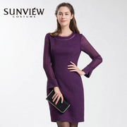 sunview尚约秋女装，长袖通勤ol连衣裙气质高级感小众原创设计