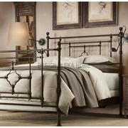 欧式高档铁艺床个性，双人床单人床1.8米田园铁床钢架，床高端公主床