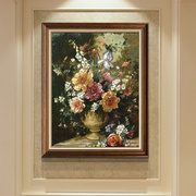 手绘款客厅油画玄关世界名画欧式油画挂画古典植物花卉餐厅装