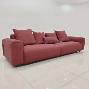 FD722意式极简真皮沙发全真皮沙发头层牛皮定制皮色客厅现代沙发