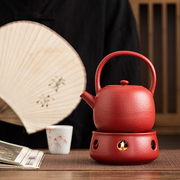 日式提梁壶陶瓷功夫茶具温茶炉蜡烛加热底座暖茶器单壶热煮茶套装