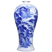 景德镇陶瓷花瓶中式名家名作手绘青花瓷瓶摆件家居客厅玄关电