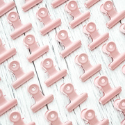 粉色夹子软妹化妆粉金属夹零食封口夹票据照片收纳可爱原宿风圆形