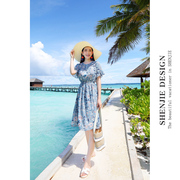 泰国海南三亚海边度假沙滩，裙夏秋女装，波西米亚种长裙雪纺裙连衣裙