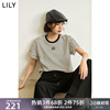 lily2024夏女装(夏女装)时尚，休闲通勤款百搭宽松舒适透气条纹短袖t恤
