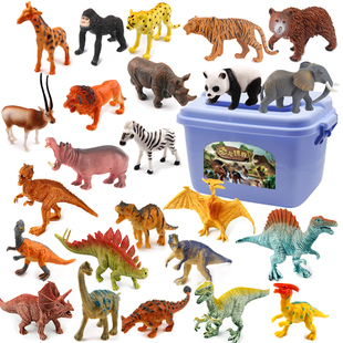恐龙玩具套装仿真动物世界大号，霸王三角龙实心(龙，实心)儿童小男孩模型玩偶