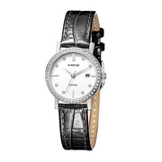 瑞士情侣手表对表，不锈钢石英表男女款皮带，简约镶钻手表防水