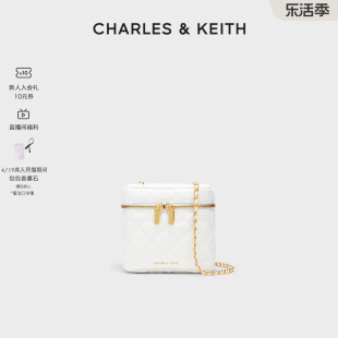 charles&keith春夏，女包ck2-80271114绗缝菱格拉链，斜挎小盒子女包