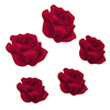 大小号刺绣红色玫瑰花，布贴补丁贴自粘背胶，羽绒服包包修补破洞贴花