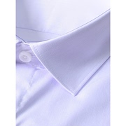 商场长袖衬衫男100%棉液氨，免烫普洛克经典商务紫色纯棉衬衣