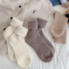 保暖羊毛长袜子女中筒袜秋冬季加厚加绒韩国日系白色冬天款堆堆袜
