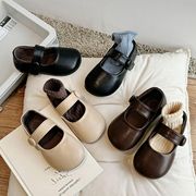 ABC女童皮鞋黑色公主鞋单鞋2024春季儿童鞋子软底豆豆鞋女宝