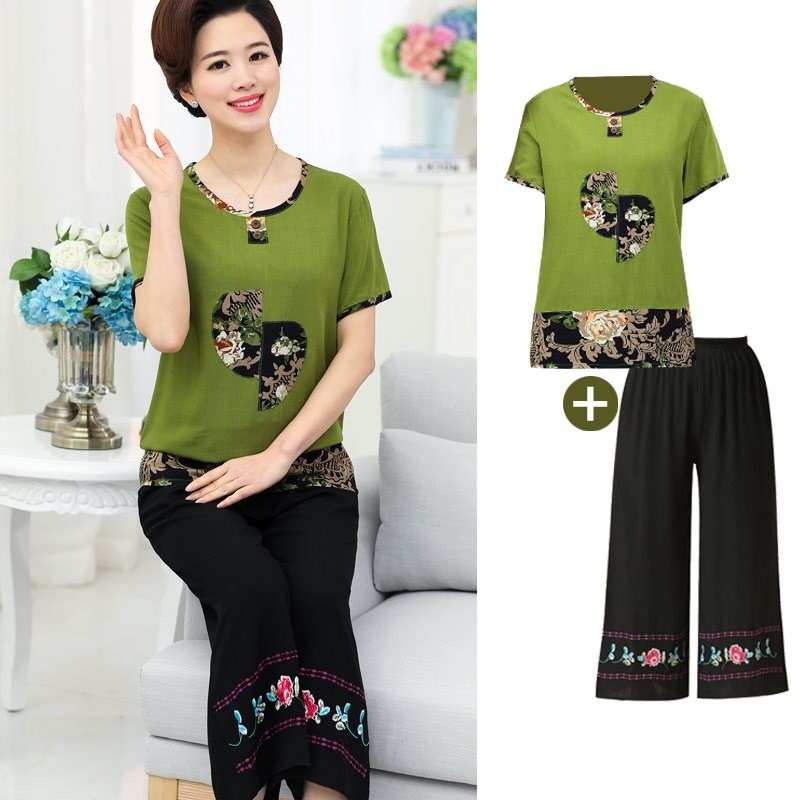 Ma'am Clothes & Accessories Add fertilizer XL Middle-aged and elderly people 200 The fat grandma mom Two suitin the Women's clothing/Boutique , Middle-aged women category - from Buy2taobao.com to provide professional Taobao agent buy service