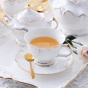 欧式简约咖啡杯套装家用红茶杯碟纯色英式下午茶茶具创意花茶杯子