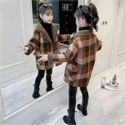女童外套春款2023中大儿童，韩版加厚毛呢子(毛呢子，)大衣洋气时髦秋冬装