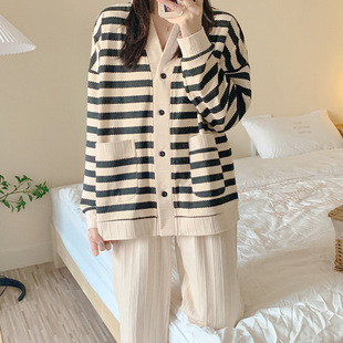 XZ睡衣女款春秋季秋款秋天棉质长袖家居服女士大码套装