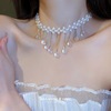 超仙气质水晶编织珍珠流苏项链女冷淡风时尚高级感小众锁骨链颈链