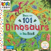 101恐龙在这里thereare101dinosaursinthisbook英文原版儿童动物图画书，翻翻纸板书2-6岁配对游戏书大音