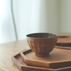 早上好商店日式手工锤纹木碗实木家用饭碗酸枣木米饭碗隔热防烫