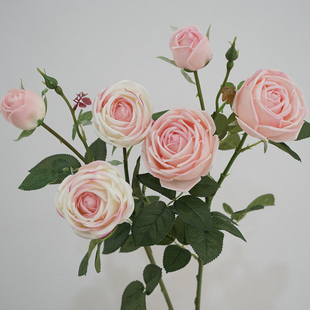 手感保湿玫瑰花束高品质仿真花单枝假花客厅插花餐桌拍照装饰摆件
