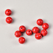 高含量(高含量)天然红砂真朱砂六字真言，散珠圆珠配件百搭款