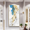 手绘油画客厅挂画九鱼图3d立体实物抽象金箔，轻奢北欧玄关装饰