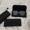 blackins简约眼镜盒皮质，复古便携太阳镜近视眼镜收纳盒眼镜袋软