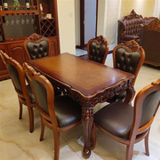 拾花韵欧式餐桌实木餐桌，组合大理石餐桌欧式实木餐桌椅组合长