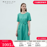 Maseley/玛塞莉短袖连衣裙夏款简约大方收腰显瘦气质裙子女
