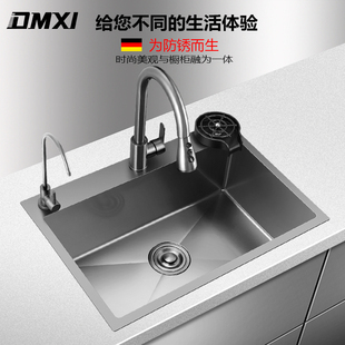 灰色4mm加厚纳米黑色，手工水槽单槽不锈钢厨房洗菜盆洗碗池304