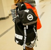 mm木村井泓书包韩版男女双肩，包个性(包个性)大包，时尚背包电脑包帆布旅行包