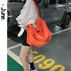 韩国网(韩国网)红同款大橘子尼龙斜挎包，女ins时尚大容量短途旅行包健身包