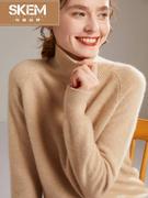 半高领羊绒衫女100%纯羊绒加厚打底衫宽松长袖针织衫短款套头毛衣