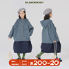 OLAMIMI定制 2023冬亲子气质高级重磅双面羊绒连帽保暖中长款外套