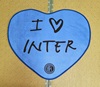 国际米兰 国米俱乐部纪念品足球周边 心形地毯地垫