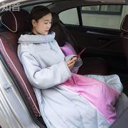 车载两用抱枕被可穿戴带袖子懒人被可折叠汽车空调被二合一腰靠垫