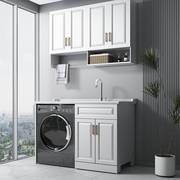 2023适用于不锈钢阳台洗衣机柜子组合带搓板洗手洗衣槽台盆一体柜