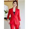 职业小西装套装女士2023秋季高级感时尚，修身显瘦红色西服外套