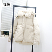 vc棉服女冬韩版立领大衣，宽松加厚保暖短款外套