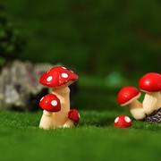 仿真蘑菇丛微景观卡通创意蘑菇田园摆件 DIY迷你配件树脂桌面摆放